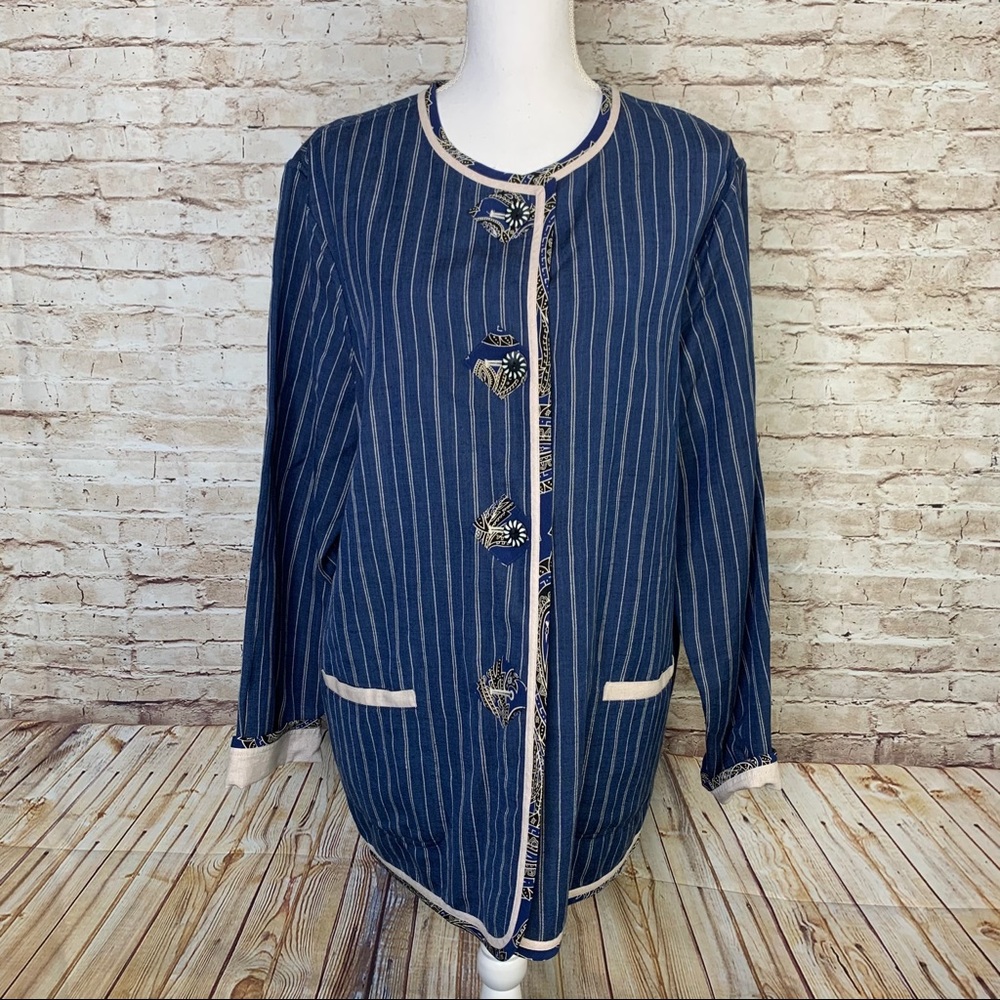 Koos Of Course linen art to wear jacket Sz L